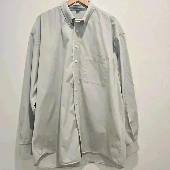 Cutter & Buck Men's XLT Long Sleeve Casual Button-down Dress Shirt Light Gray - Picture 1 of 16